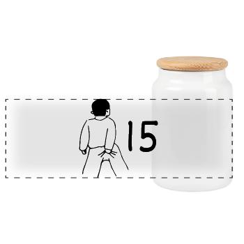 15th Birthday - 15 Years Old - Panoramic Cookie Jar with Wooden Lid - white - Front