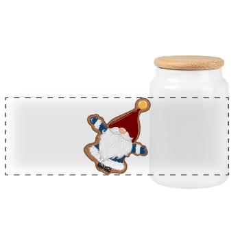 BiscuitSanta dans un cadre en pain d’épices - Boîte à biscuits avec couvercle en bois - blanc - Devant