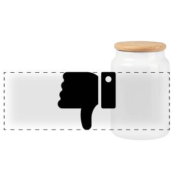 Dislike Hand, Hater Symbol, Thumbs Down - Panoramic Cookie Jar with Wooden Lid - white - Front