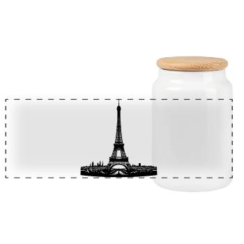 Tour Eiffel française attirante dans le Paris typique - Boîte à biscuits avec couvercle en bois - blanc - Devant