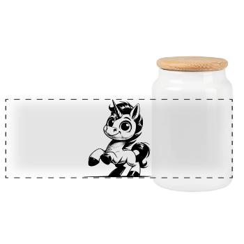 Quand les licornes ont tout simplement l'air cool et charmantes - Boîte à biscuits avec couvercle en bois - blanc - Devant