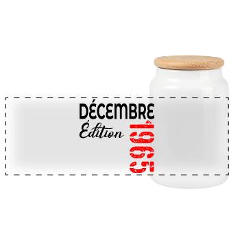 Jubiläumsausgabe Dezember 1965 - Panorama Keksdose mit Holzdeckel - Weiß - Vorne