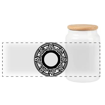 cercle moderne - Boîte à biscuits avec couvercle en bois - blanc - Devant