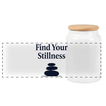 Find Your Stillness Zen Stones Balance - Panoramic Cookie Jar with Wooden Lid - white - Front