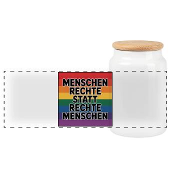 Les droits de l’homme au lieu des personnes de droite - Cool Pride - Boîte à biscuits avec couvercle en bois - blanc - Devant