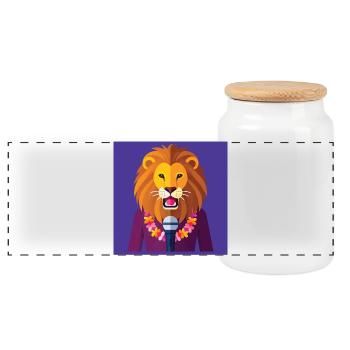 HUMAN LION - baby & kids - Boîte à biscuits avec couvercle en bois - blanc - Devant