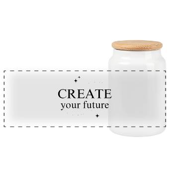 Create Your Future - Panorama Keksdose mit Holzdeckel - Weiß - Vorne