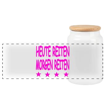 Chevaucher - Boîte à biscuits avec couvercle en bois - blanc - Devant