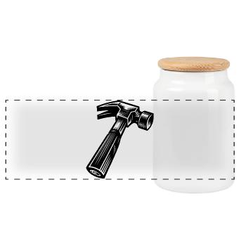 I've got a hammer and I know how to use it - Panoramic Cookie Jar with Wooden Lid - white - Front