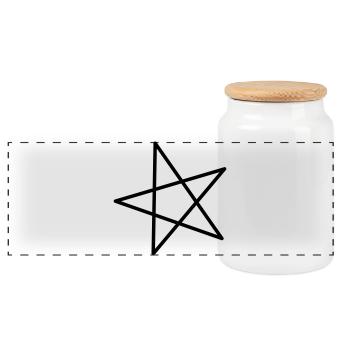 Étoile - Boîte à biscuits avec couvercle en bois - blanc - Devant