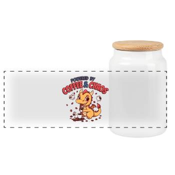Dragon Café Chaos - Panoramic Cookie Jar with Wooden Lid - white - Front