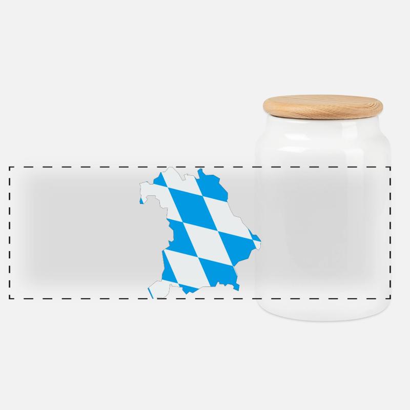 Bundesland Bayern - Panorama Keksdose mit Holzdeckel - Weiß