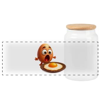 Œuf Contrarié - Boîte à biscuits avec couvercle en bois - blanc - Devant