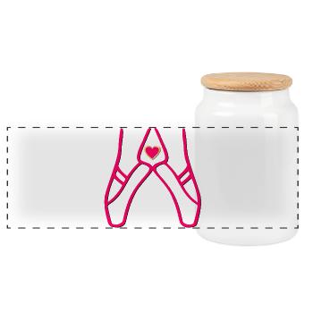Pointe Shoes Ballet Dancing - Panoramic Cookie Jar with Wooden Lid - white - Front