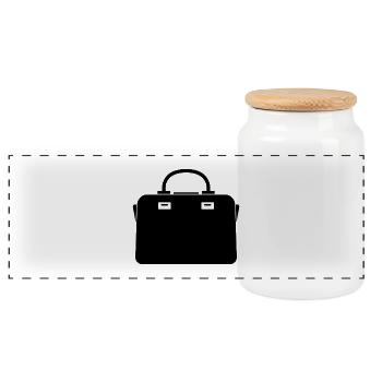 Woman handbag - Panoramic Cookie Jar with Wooden Lid - white - Front