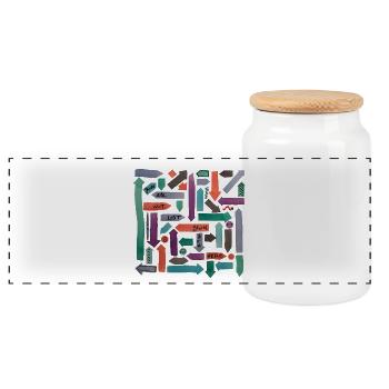 You are not lost, you are here - Panoramic Cookie Jar with Wooden Lid - white - Front