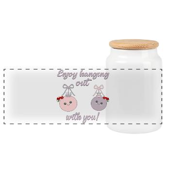 Passer du temps entre amis de Noël - Boîte à biscuits avec couvercle en bois - blanc - Devant