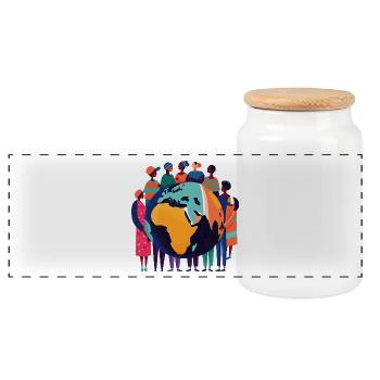 Communauté mondiale à travers le monde - Boîte à biscuits avec couvercle en bois - blanc - Devant