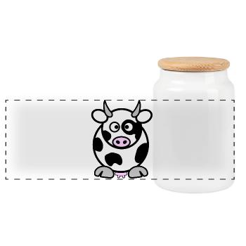 Mabel la vache - Boîte à biscuits avec couvercle en bois - blanc - Devant