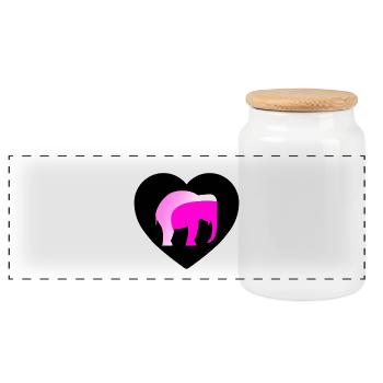 Éléphant - Boîte à biscuits avec couvercle en bois - blanc - Devant