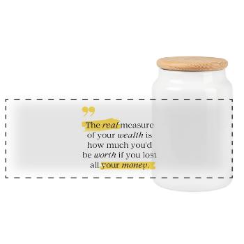 La vraie mesure de votre valeur - Boîte à biscuits avec couvercle en bois - blanc - Devant