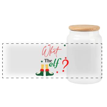 What The Elf? - Panorama Keksdose mit Holzdeckel - Weiß - Vorne
