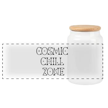 Cosmic Chill Zone – Ambiances spirituelles de détente - Boîte à biscuits avec couvercle en bois - blanc - Devant