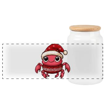 Noël de Crabe Crabe - Boîte à biscuits avec couvercle en bois - blanc - Devant
