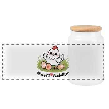 Mon petit poulailler - Boîte à biscuits avec couvercle en bois - blanc - Devant