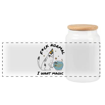 Merde Normal – Magie Magicienne Sort - Boîte à biscuits avec couvercle en bois - blanc - Devant