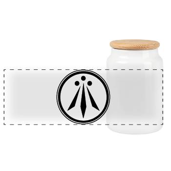 Awen Celta Techno - Vêtements pour fêtes de festival rave - Boîte à biscuits avec couvercle en bois - blanc - Devant