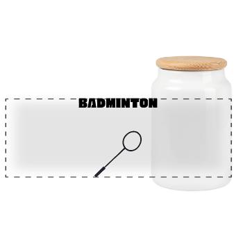 Magnifying Glass Icon - Panoramic Cookie Jar with Wooden Lid - white - Front
