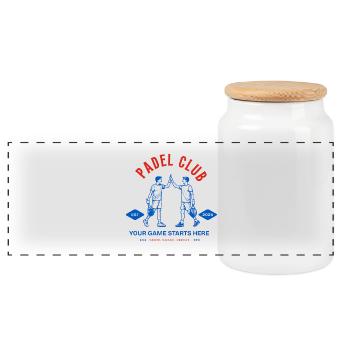 Padel Club Logo - Boîte à biscuits avec couvercle en bois - blanc - Devant