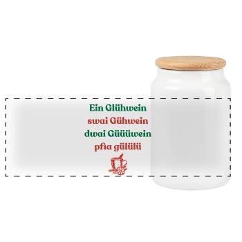 mulled wine christmas market funny xmas - Panoramic Cookie Jar with Wooden Lid - white - Front