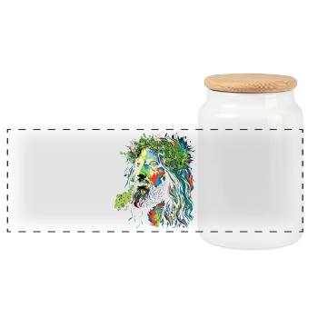 Explosion des couleurs rastafari de Jésus - Boîte à biscuits avec couvercle en bois - blanc - Devant