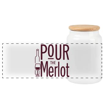 Versez l’adage du vin Merlot pour les connaisseurs - Boîte à biscuits avec couvercle en bois - blanc - Devant