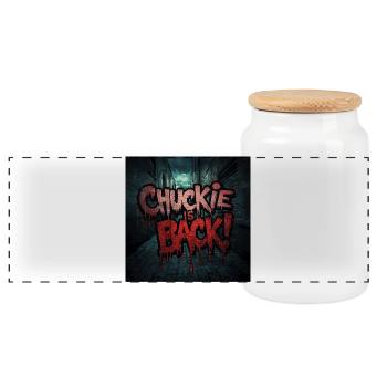 Chuckle ist zurück - Panorama Keksdose mit Holzdeckel - Weiß - Vorne