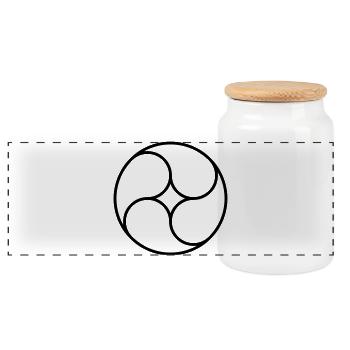 Four-Shot Fish Bladder - Panoramic Cookie Jar with Wooden Lid - white - Front