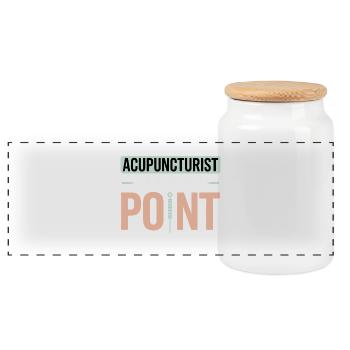 Acupuncturist A Job With A Point Professional - Panoramic Cookie Jar with Wooden Lid - white - Front