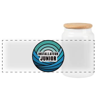 Installateur junior Successeur Stagiaire junior - Boîte à biscuits avec couvercle en bois - blanc - Devant