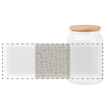 Nouveau langage abstrait - Boîte à biscuits avec couvercle en bois - blanc - Devant