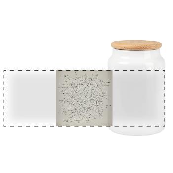 Réseau neuronal abstrait - Boîte à biscuits avec couvercle en bois - blanc - Devant