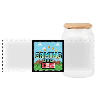 Gaming Dad - Panorama Keksdose mit Holzdeckel - Weiß - Vorne