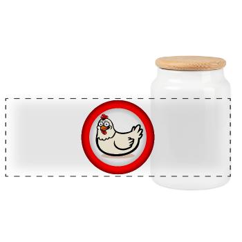 Panneau Chicken Keeping Chickens - Boîte à biscuits avec couvercle en bois - blanc - Devant