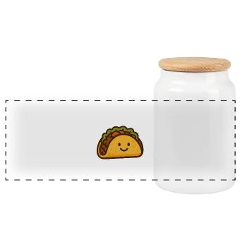 Fun Tacos - Panoramic Cookie Jar with Wooden Lid - white - Front
