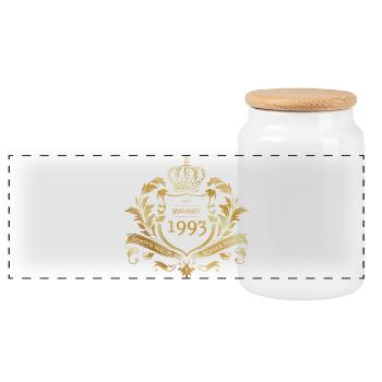 33e anniversaire Semper Verum - Fondé en 01/1993 - Boîte à biscuits avec couvercle en bois - blanc - Devant