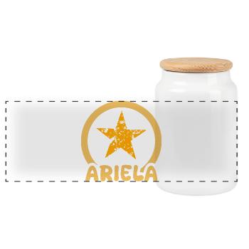 Geschenk für Ariela - Panorama Keksdose mit Holzdeckel - Weiß - Vorne