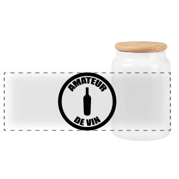Amateur de vin / Alcool - Boîte à biscuits avec couvercle en bois - blanc - Devant