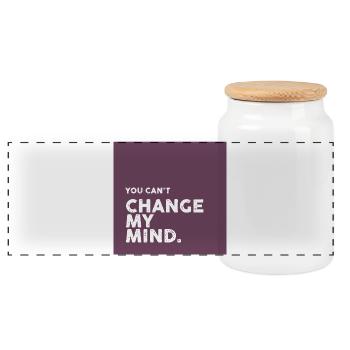 Unbending - My opinion is rock solid - Panoramic Cookie Jar with Wooden Lid - white - Front
