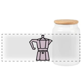 Cafetière à espresso - Boîte à biscuits avec couvercle en bois - blanc - Devant